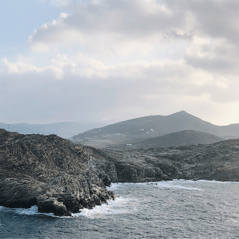 Explore the breathtaking beauty of Southwest Paros – the beach is only a six–minute drive away