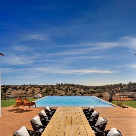 Soak up the vineyard vistas from the private terrace and pool