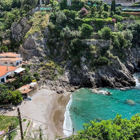 Make the fifteen-minute walk to Salicerchie Beach at the bottom of the town