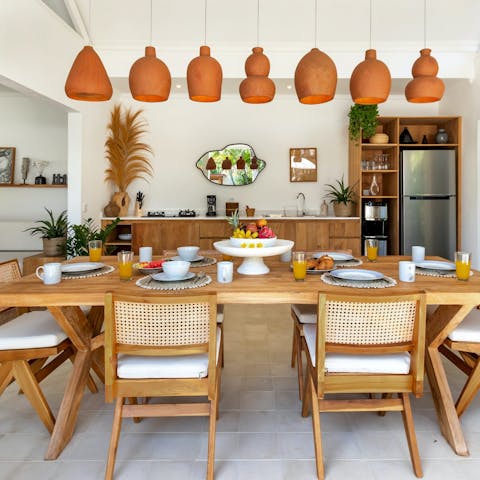 Gather for evening meals at home or head to a local restaurant