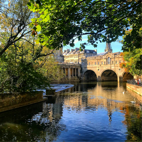 Marvel at nearby Pulteney Bridge's Georgian architecture