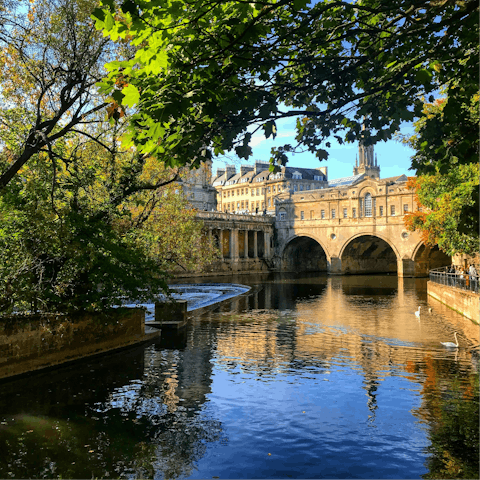 Marvel at nearby Pulteney Bridge's Georgian architecture