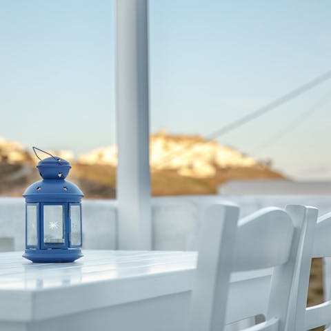 Enjoy an alfresco breakfast with a view of the water