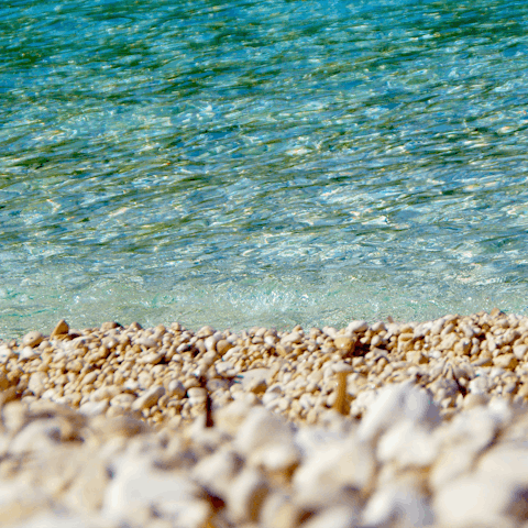 Take the steps down to Livadi Beach, right on your doorstep