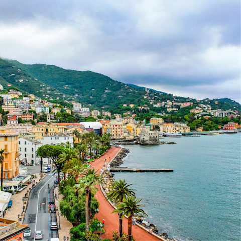 Explore the characterful streets of nearby Rapallo