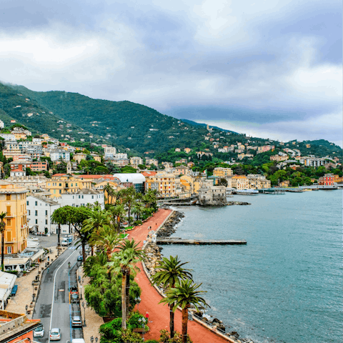 Explore the characterful streets of nearby Rapallo