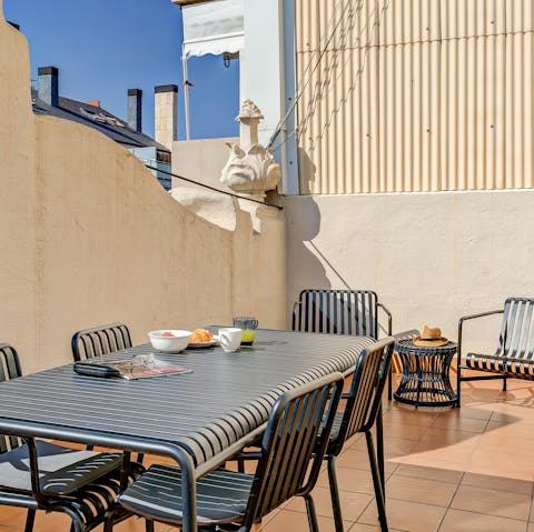 Take your morning coffee on to the terrace