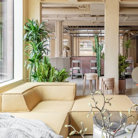 Chill out with a book in the beautiful lobby space