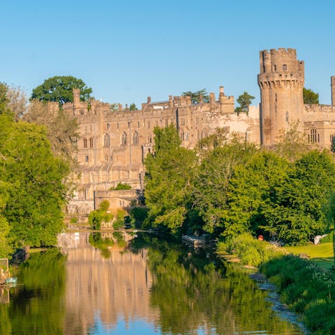 Enjoy a day at Warwick Castle, only fifteen-minutes away by car