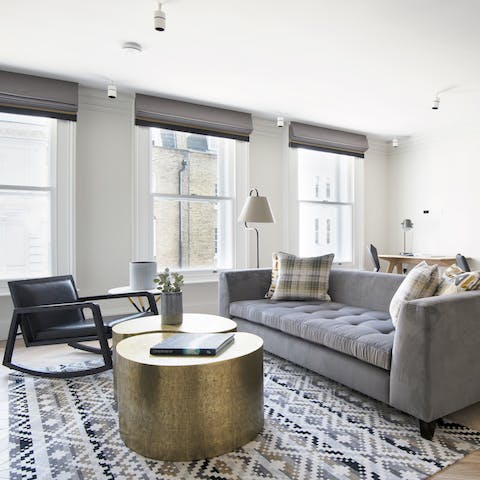 Flick through a good book in the light-filled living room