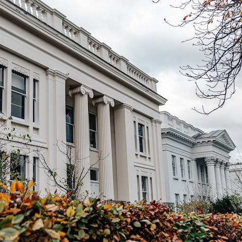 Head into Cheltenham town centre to see striking architecture, an eleven-minute walk from home