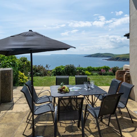Enjoy some Cornish seafood on your terrace