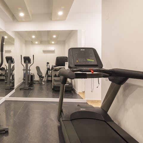 Break a sweat at your own gym, followed by a steam in the hammam