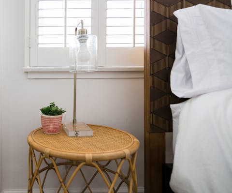 The rattan bedside table