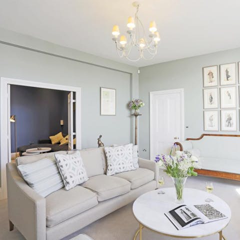 Unwind with a glass of wine in the stylish living area