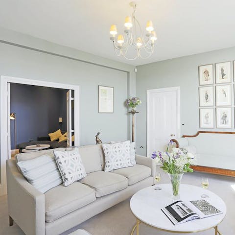 Unwind with a glass of wine in the stylish living area