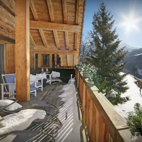 Admire the mountain views from the south-facing balcony