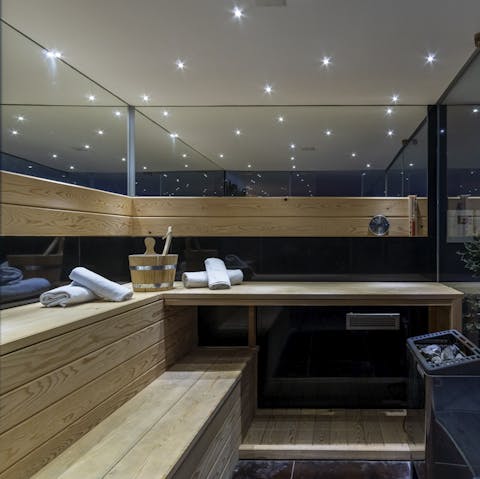 Relax and unwind in the Finnish sauna