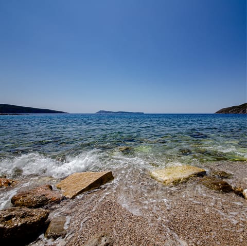 Swim in the crystal clear sea – the nearest beach is 1.3km away on the Dalmatian coast