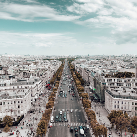 Go shopping at the designer boutiques on nearby Champs-Élysées