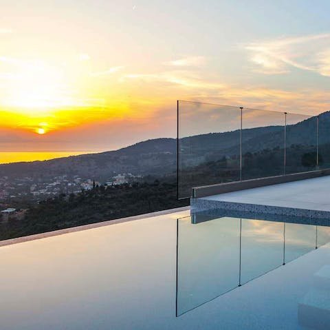 Watch incredible sun sets with a glass of local wine on the terrace
