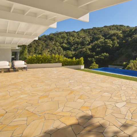 An enormous veranda with views of the canyon