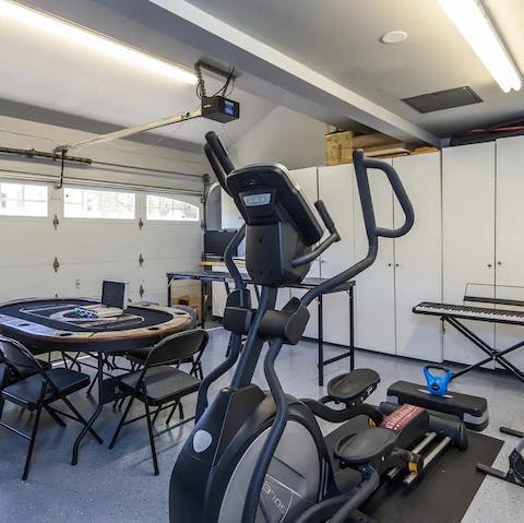 Head down to the recreation room for a workout or a game of blackjack