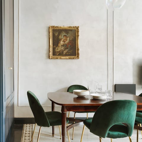 Feast on Italian classics around the dining table