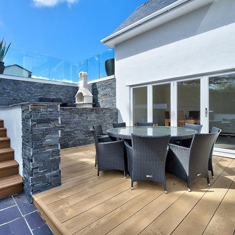 Cook alfresco and enjoy dinner on the deck