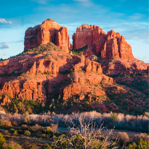 Hike the Cathedral Rock Trailhead – a 4.5-mile drive away