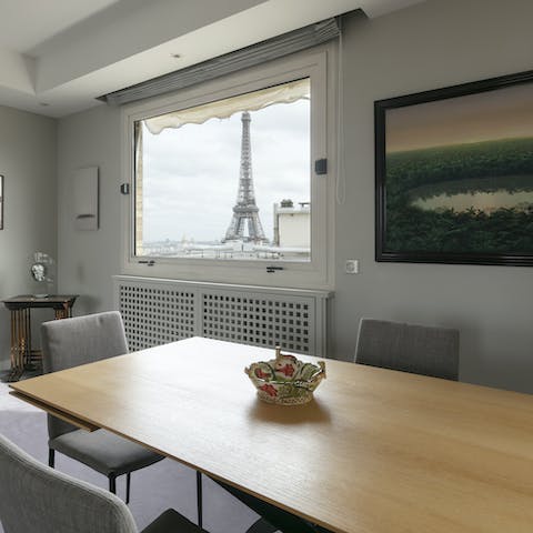 Admire the city's most iconic landmark from this home