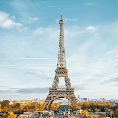 Go for a short stroll over the river to the Eiffel Tower