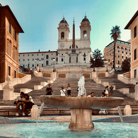 Climb the Spanish Steps, a three-minute walk away