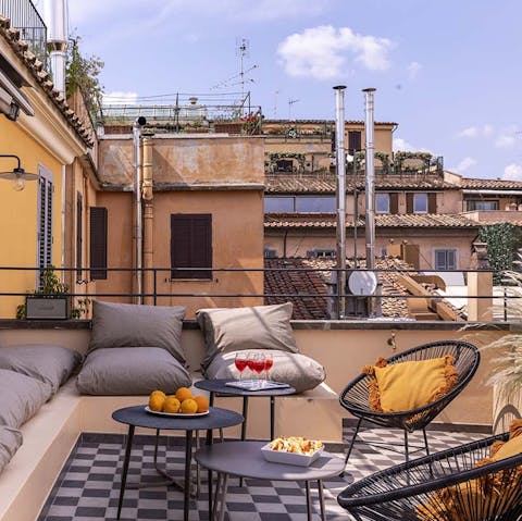 Sip sundowners on the private terrace