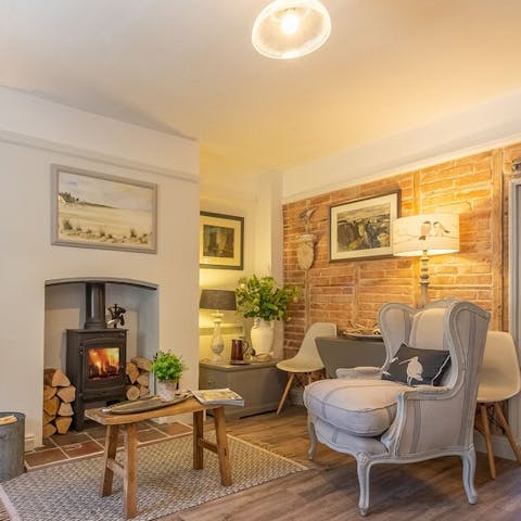 Get cosy in front of the wood burning stove