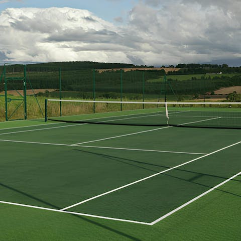 Play a game of tennis on the private court