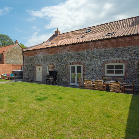 Soak up the Norfolk sun with a barbecue in the private garden