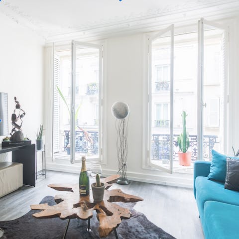 The floor to ceiling windows