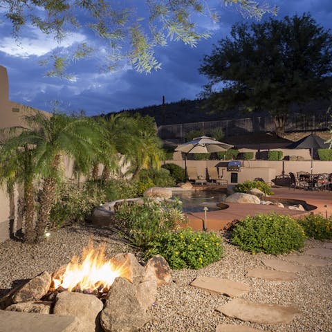 Gather round the firepit and make the most of your desert garden