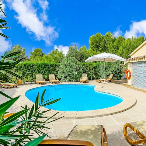 Soak up the sun by your private pool or take a refreshing dip