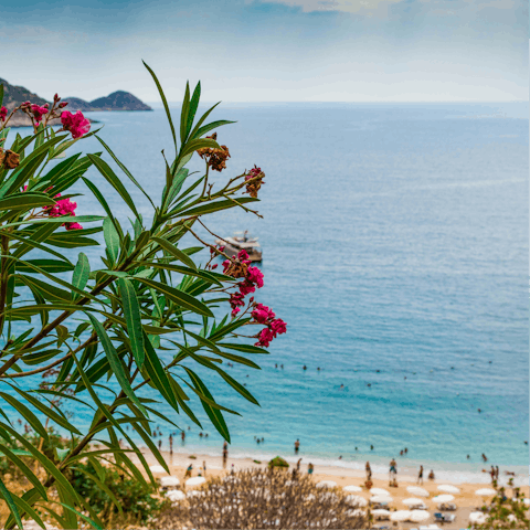 Drive fifteen minutes to Kalkan and spend the day on the beach