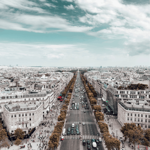 Shop at the designer boutiques on the Champs-Élysées