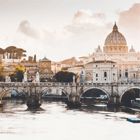 Admire the magnificent architecture of the Eternal City