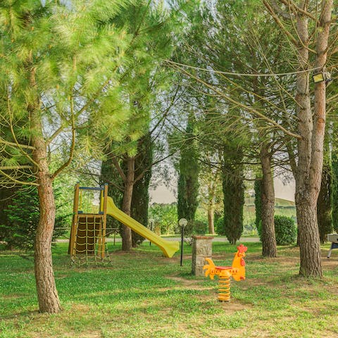 Let the kids entertain themselves in the play area