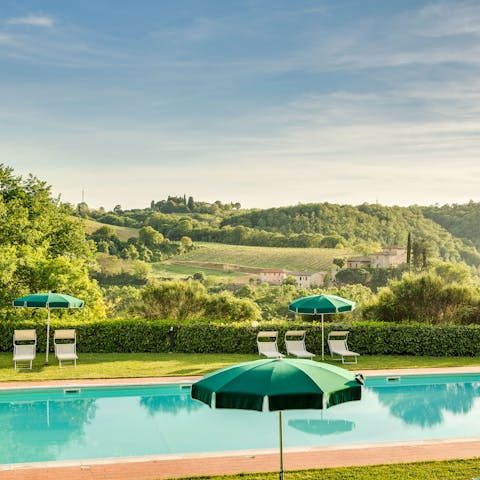 Plunge in, refreshing yourself whilst keeping an eye on the view