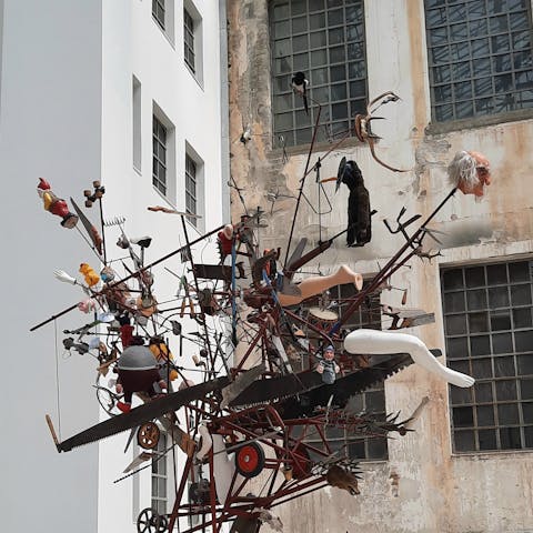 Visit the National Museum of Contemporary Art Αthens (EMST), a short walk away