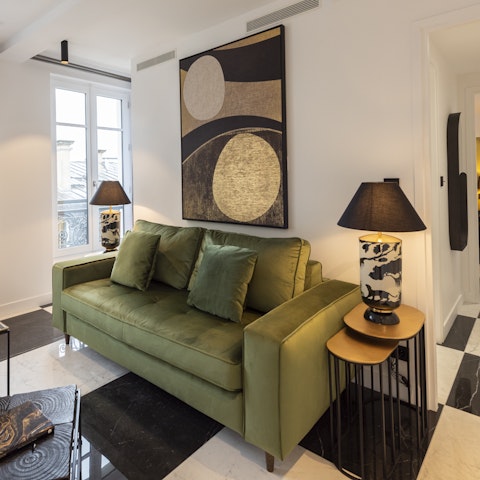 Relax in the lounge before heading out to a nearby bar