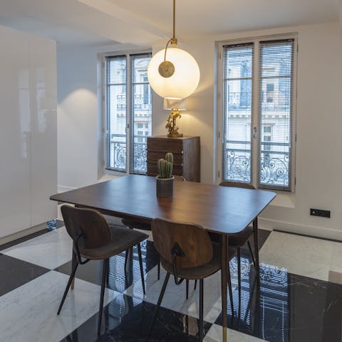 Start the day with croissants at the dining table