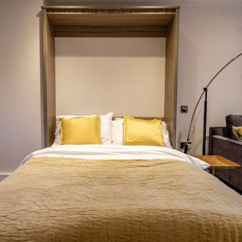 Make the most of the innovative use of space in the studio, such as your folding bed