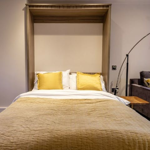 Make the most of the innovative use of space in the studio, such as your folding bed